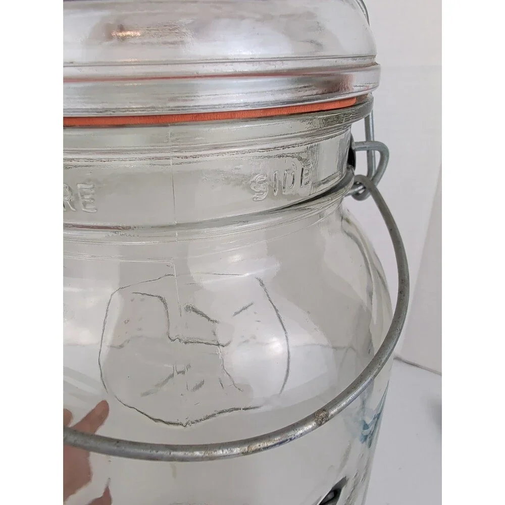 Vtg 1 Gallon BALL Ideal Canning Jar w/Eagle Emblem Lid - Wire Bail - 12”